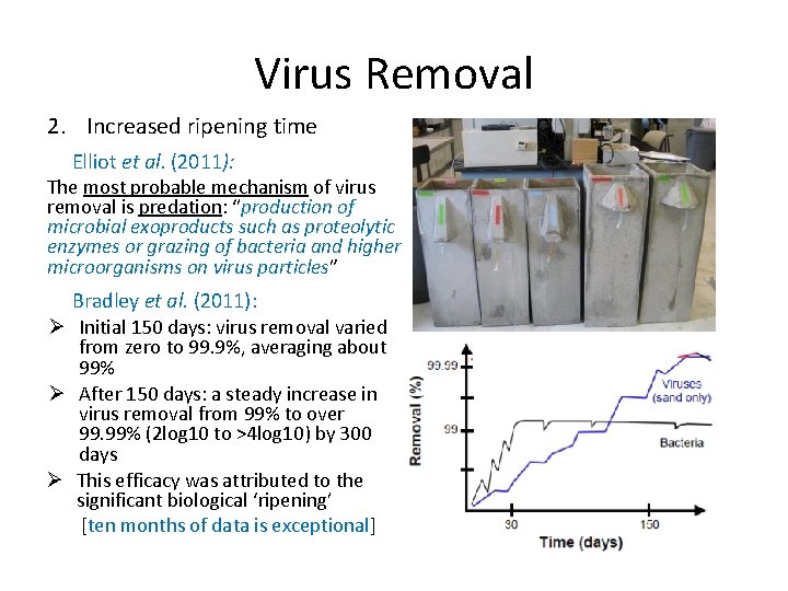 Virus Removal 2. Increased ripening time Elliot et al. (2011): The most probable mechanism