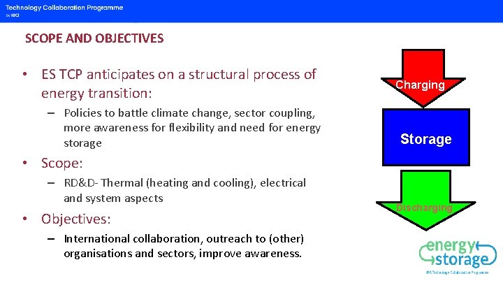 SCOPE AND OBJECTIVES • ES TCP anticipates on a structural process of energy transition: