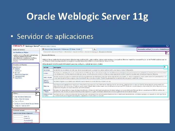 Oracle Weblogic Server 11 g • Servidor de aplicaciones 