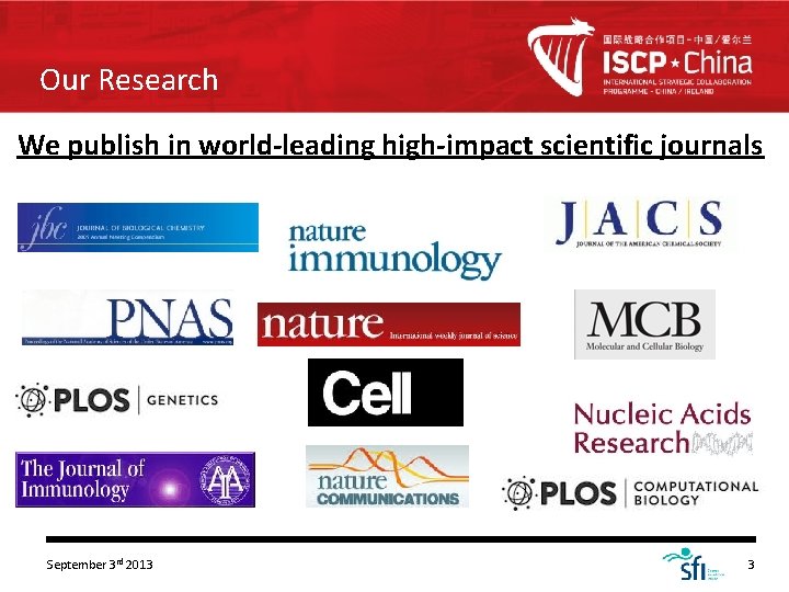 Our Research We publish in world-leading high-impact scientific journals September 3 rd 2013 3