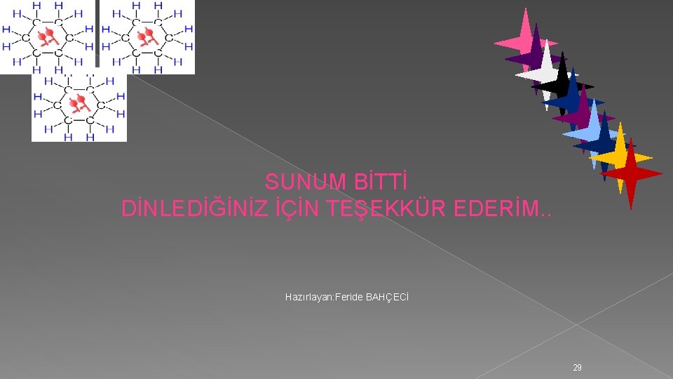 SUNUM BİTTİ DİNLEDİĞİNİZ İÇİN TEŞEKKÜR EDERİM. . Hazırlayan: Feride BAHÇECİ 29 