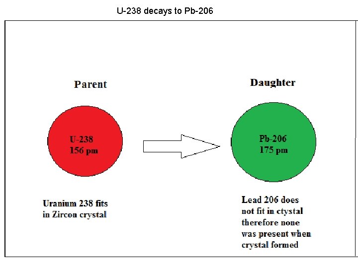 U-238 decays to Pb-206 