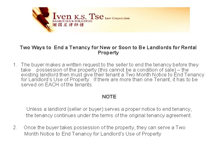 Two Ways to End a Tenancy for New or Soon to Be Landlords for