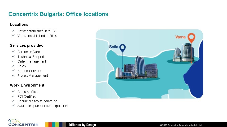 Concentrix Bulgaria: Office locations Locations ü Sofia: established in 2007 ü Varna: established in