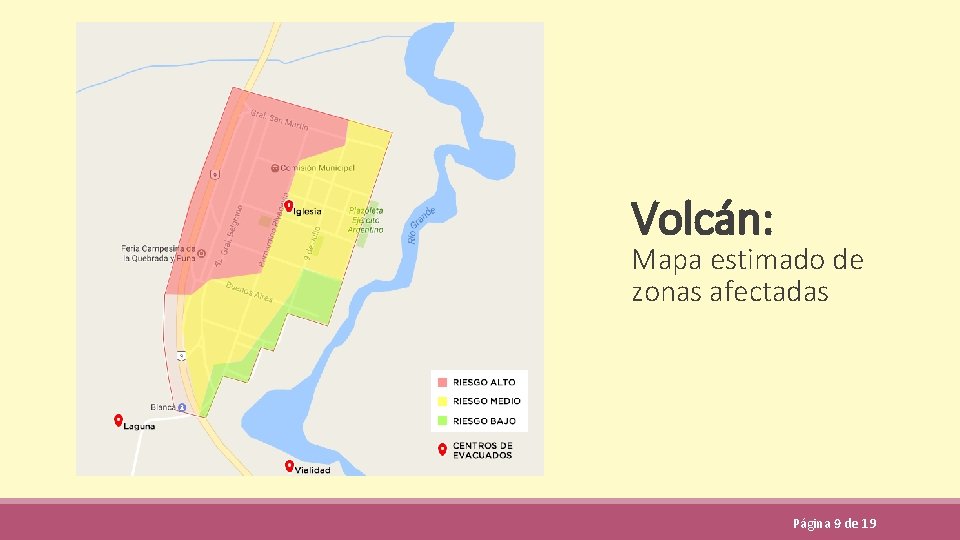 Volcán: Mapa estimado de zonas afectadas Página 9 de 19 