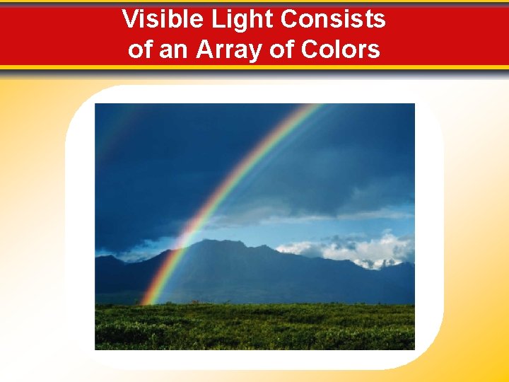 Visible Light Consists of an Array of Colors 