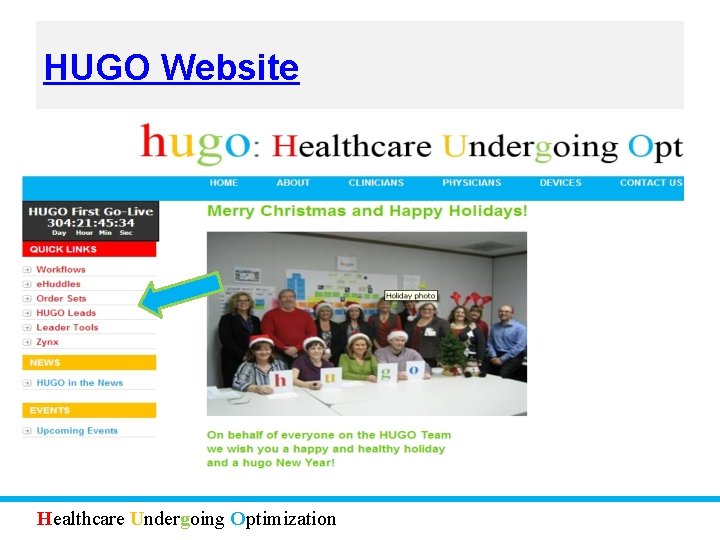 HUGO Website Healthcare Undergoing Optimization 