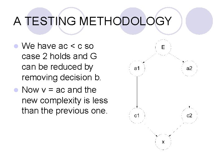A TESTING METHODOLOGY We have ac < c so case 2 holds and G