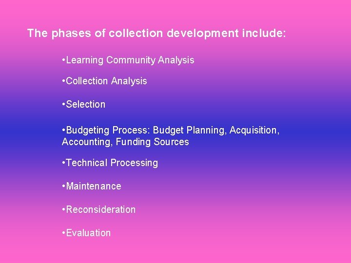 The Balanced Collection 2 Managing your collection in