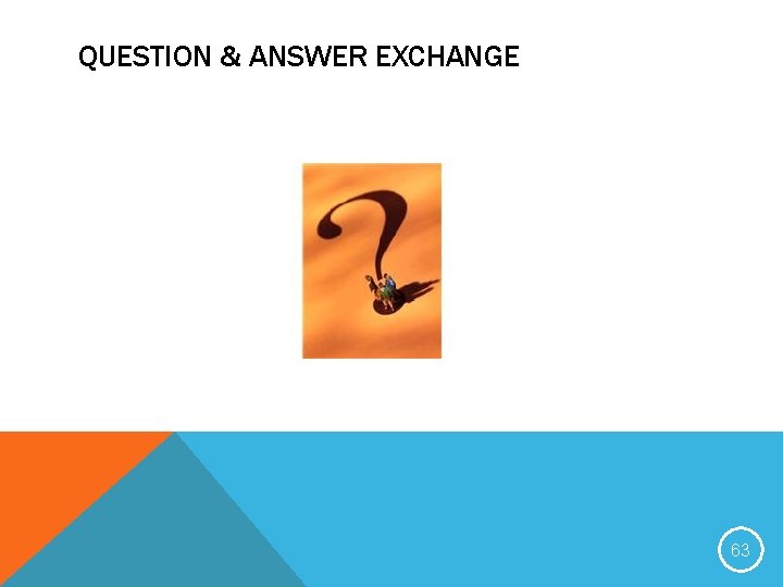 QUESTION & ANSWER EXCHANGE 63 