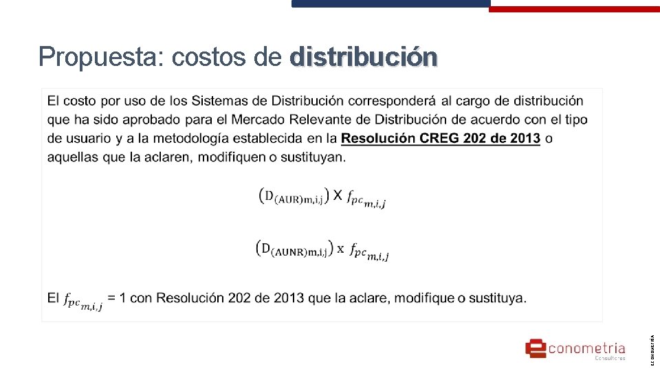 Propuesta: costos de distribución ECONOMETRÍA 