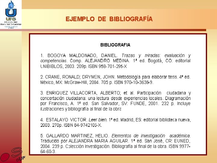 EJEMPLO DE BIBLIOGRAFÍA 