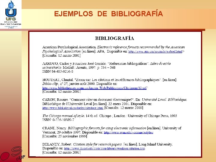 EJEMPLOS DE BIBLIOGRAFÍA 