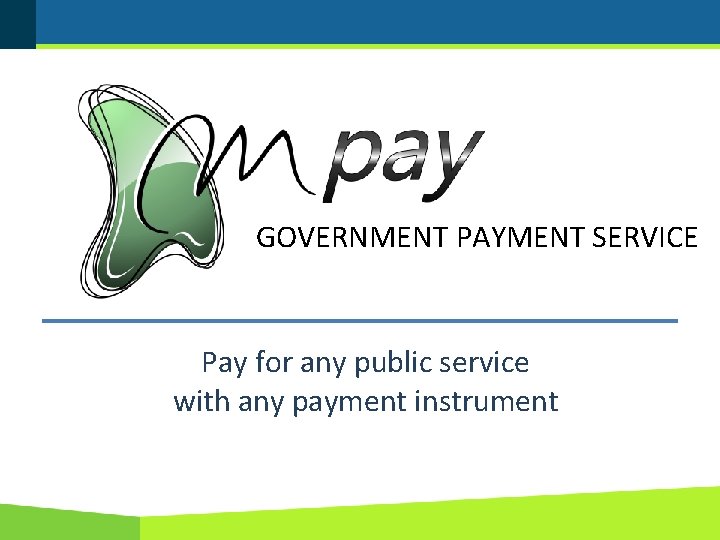 GOVERNMENT PAYMENT SERVICE Pay for any public service with any payment instrument 