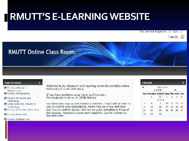 RMUTT’S E-LEARNING WEBSITE 