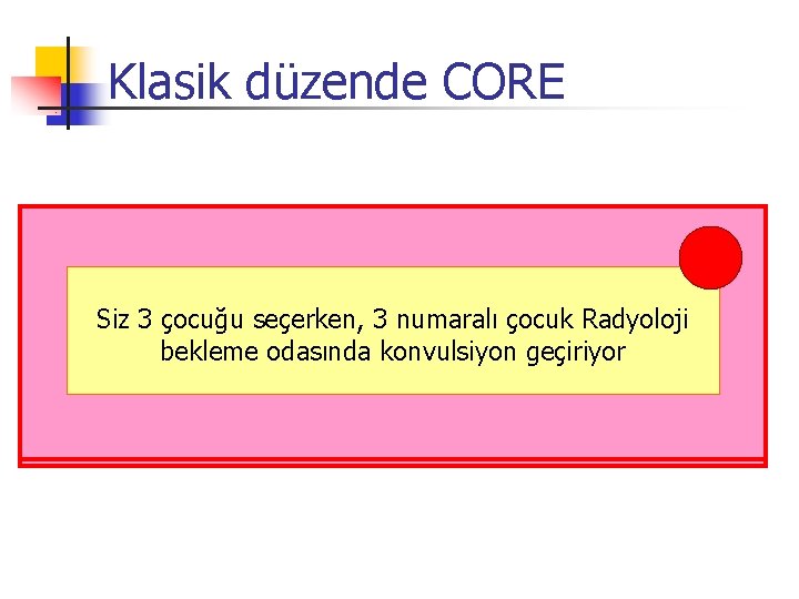 Klasik düzende CORE Siz 3, 4 İyi 3 hastaları ve bir çocuğu 6. seçim.