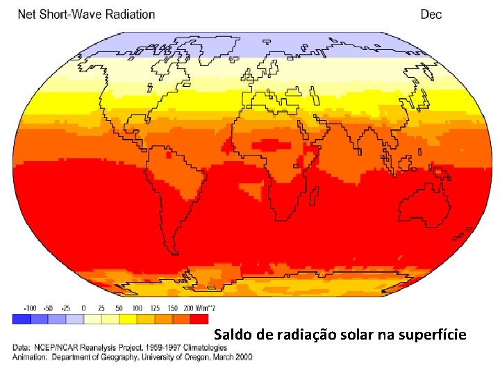 Saldo de radiação solar na superfície 