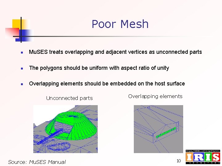 Poor Mesh n Mu. SES treats overlapping and adjacent vertices as unconnected parts n