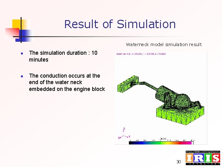 Result of Simulation Waterneck model simulation result n n The simulation duration : 10