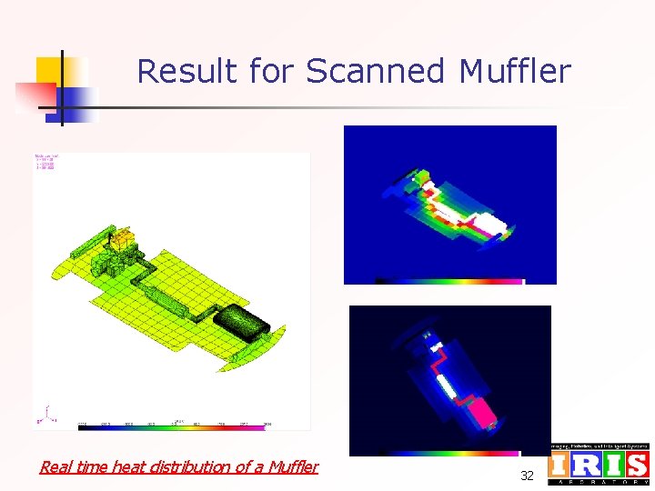 Result for Scanned Muffler Real time heat distribution of a Muffler 32 