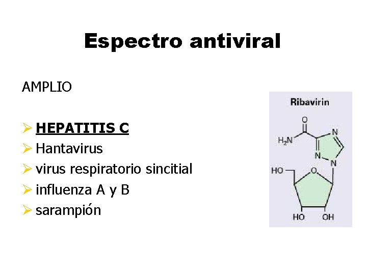 Espectro antiviral AMPLIO Ø HEPATITIS C Ø Hantavirus Ø virus respiratorio sincitial Ø influenza