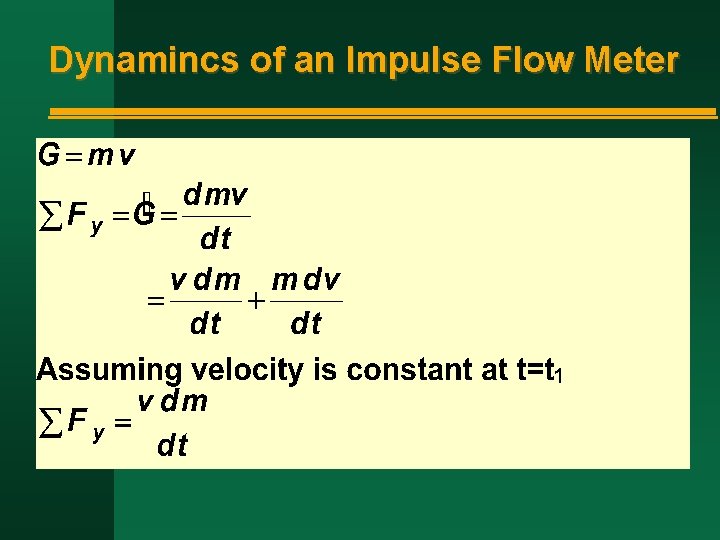 Dynamincs of an Impulse Flow Meter 