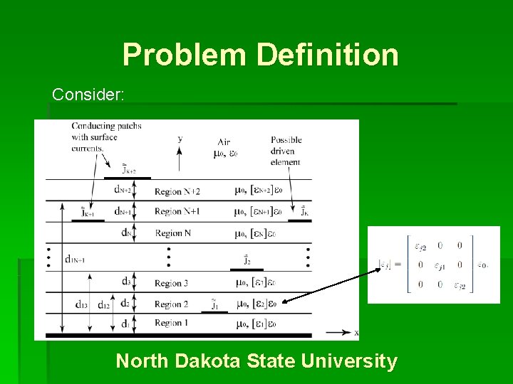 Problem Definition Consider: North Dakota State University 