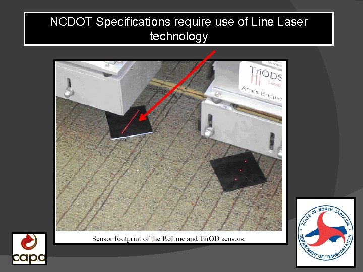 NCDOT Specifications require use of Line Laser technology 