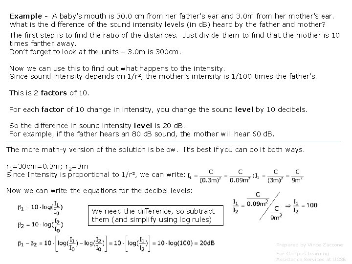 Example - A baby’s mouth is 30. 0 cm from her father’s ear and Example - A baby’s mouth is 30. 0 cm from her father’s ear and