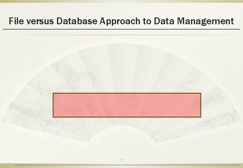 File versus Database Approach to Data Management 7 