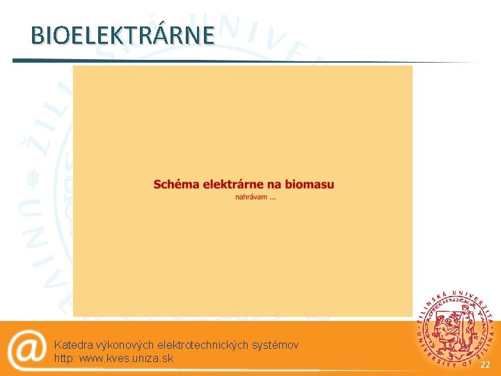 BIOELEKTRÁRNE Katedra výkonových elektrotechnických systémov http: www. kves. uniza. sk 22 