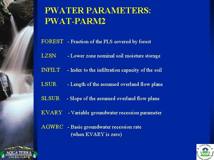 PWATER PARAMETERS: PWAT-PARM 2 FOREST - Fraction of the PLS covered by forest LZSN