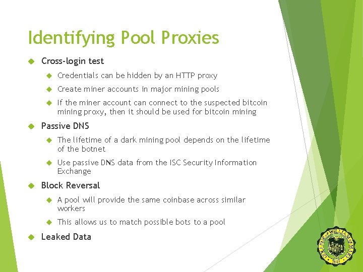 Identifying Pool Proxies Cross-login test Credentials can be hidden by an HTTP proxy Create