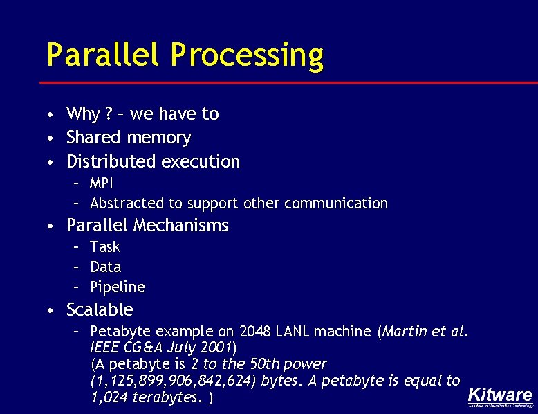 Parallel Processing • • • Why ? – we have to Shared memory Distributed