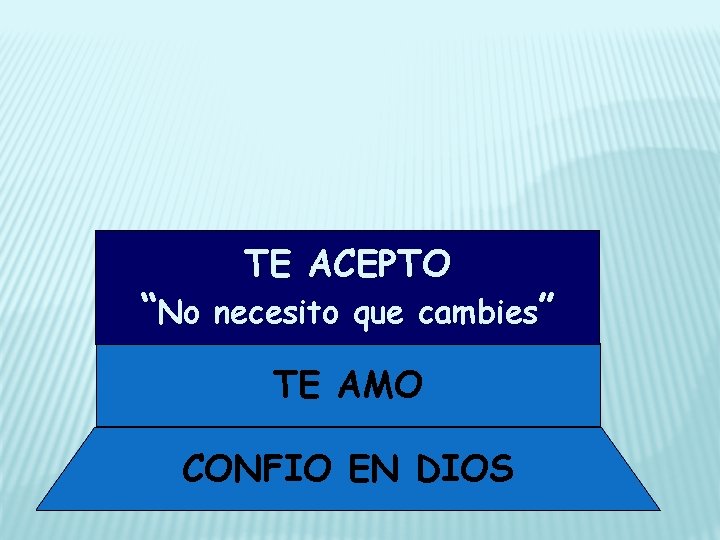 “No TE ACEPTO necesito que cambies” TE AMO CONFIO EN DIOS 