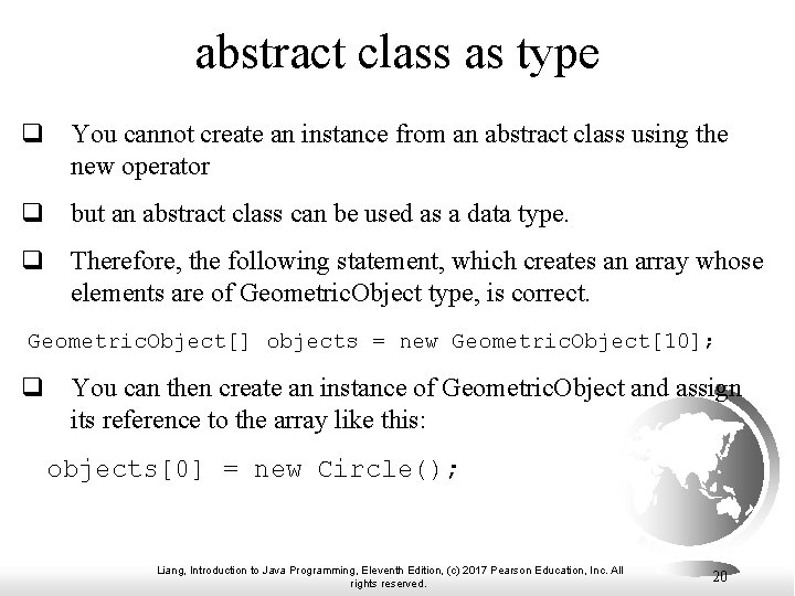 abstract class as type q You cannot create an instance from an abstract class
