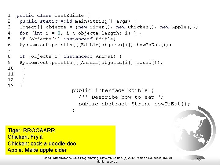 1 public class Test. Edible { 2 public static void main(String[] args) { 3