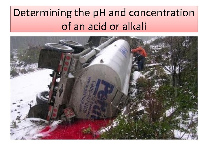 Determining the p. H and concentration of an acid or alkali 