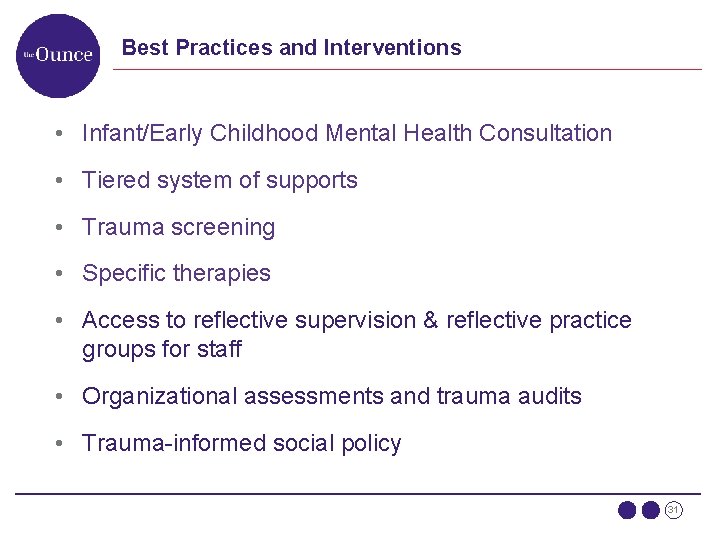Best Practices and Interventions • Infant/Early Childhood Mental Health Consultation • Tiered system of