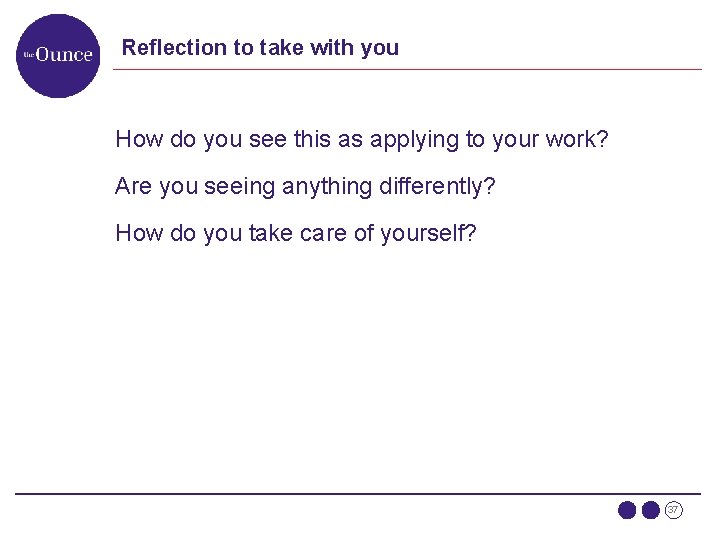 Reflection to take with you How do you see this as applying to your