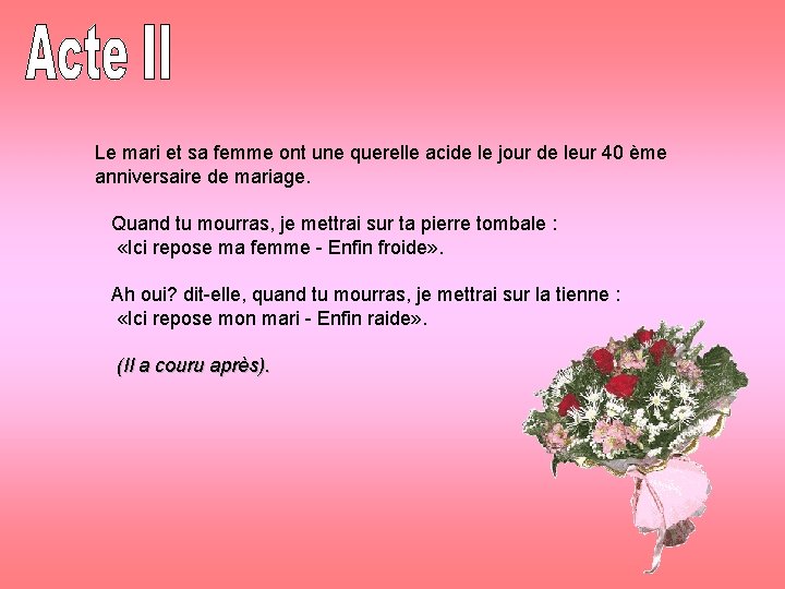 Le mari et sa femme ont une querelle acide le jour de leur 40