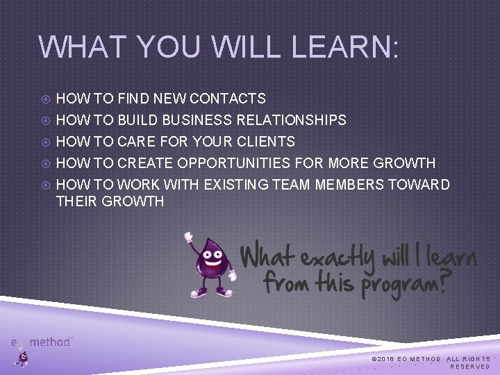 WHAT YOU WILL LEARN: HOW TO FIND NEW CONTACTS HOW TO BUILD BUSINESS RELATIONSHIPS