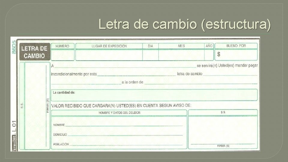 Letra de cambio (estructura) 