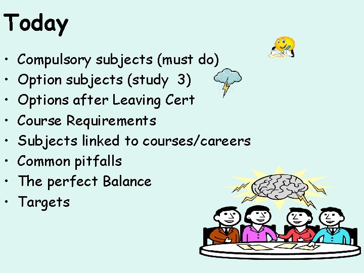 Today • • Compulsory subjects (must do) Option subjects (study 3) Options after Leaving