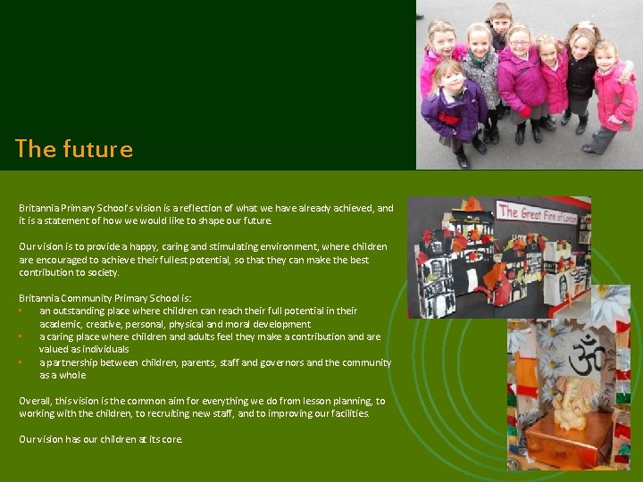 The future Key staff details/list Britannia Primary School’s vision is a reflection of what