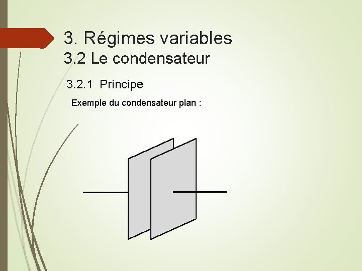 3. Régimes variables 3. 2 Le condensateur 3. 2. 1 Principe Exemple du condensateur