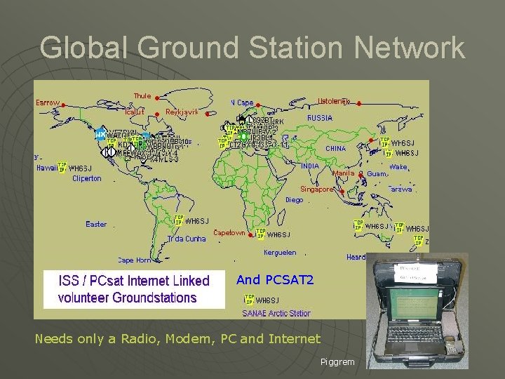 Global Ground Station Network And PCSAT 2 Needs only a Radio, Modem, PC and