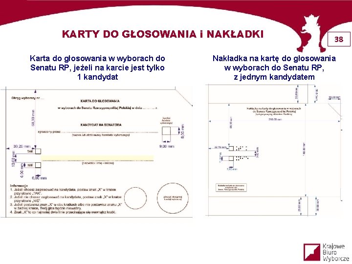 KARTY DO GŁOSOWANIA i NAKŁADKI Karta do głosowania w wyborach do Senatu RP, jeżeli