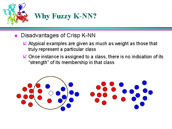 Why Fuzzy K-NN? l Disadvantages of Crisp K-NN å Atypical examples are given as