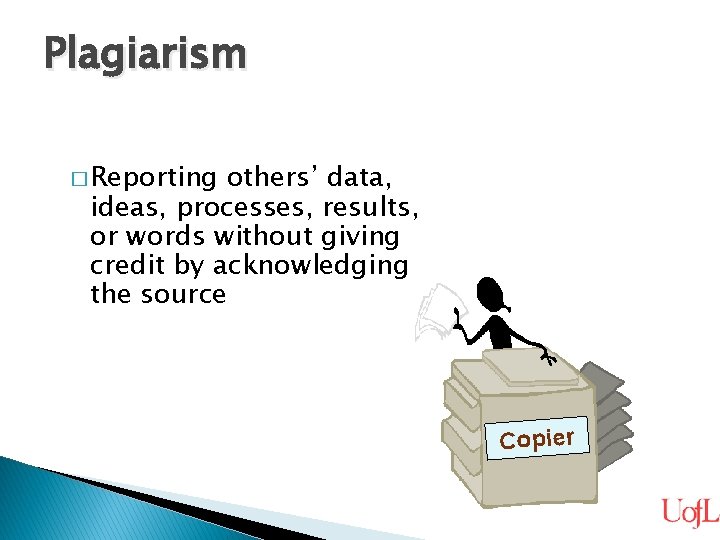 Plagiarism � Reporting others’ data, ideas, processes, results, or words without giving credit by